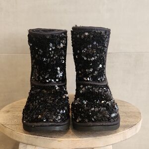 UGG Kids Black Sequin Boots